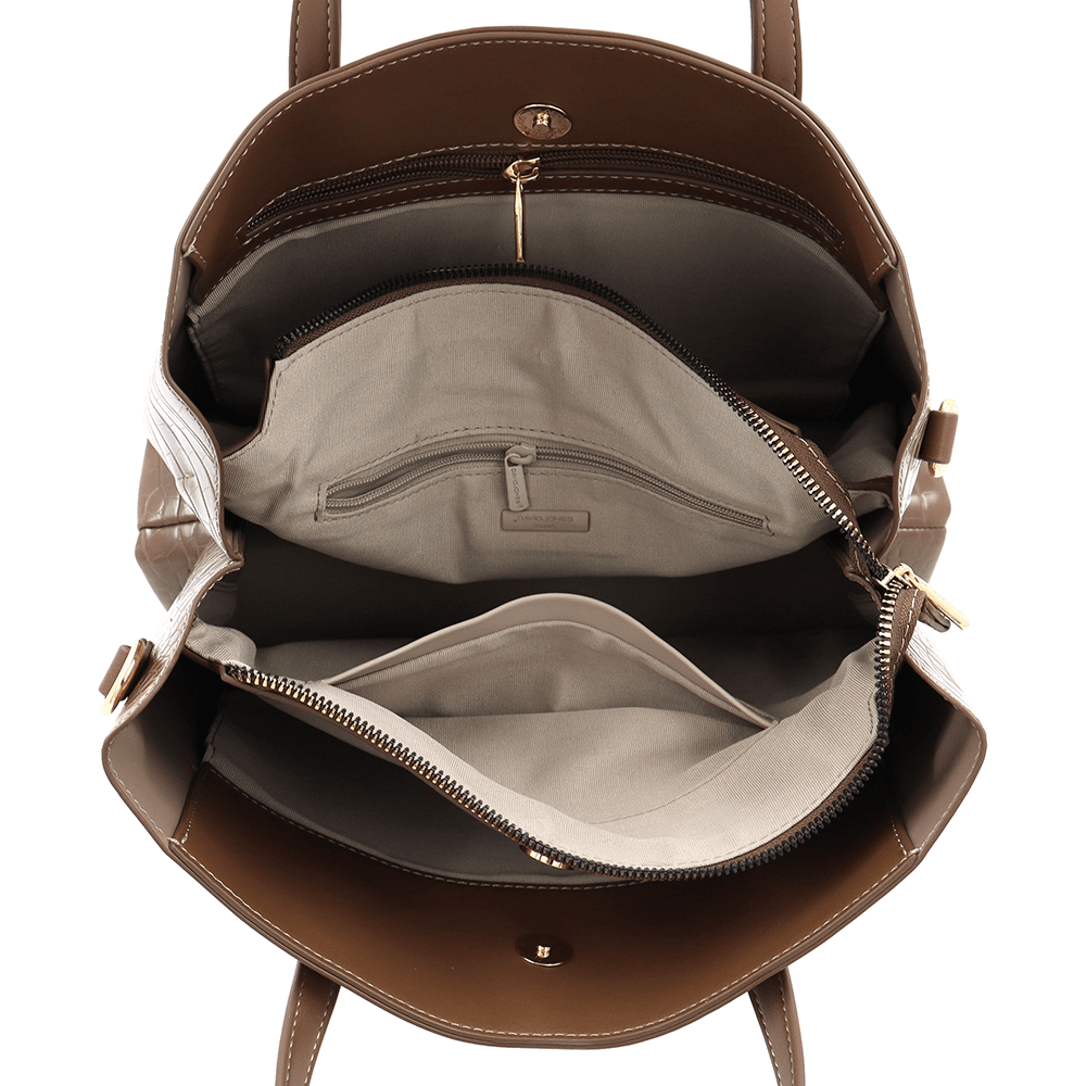 David Jones - Női táska krokodil mintával - barna