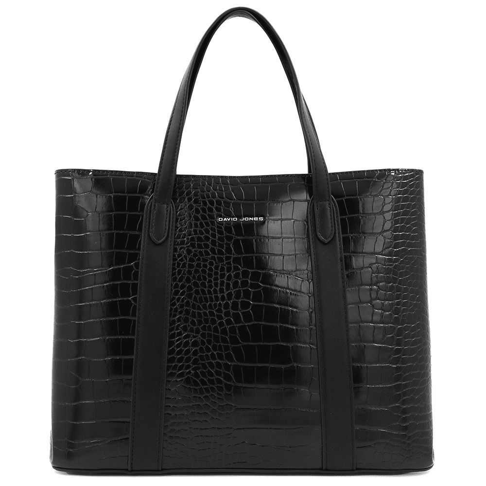 David Jones - Női táska krokodil mintával - fekete