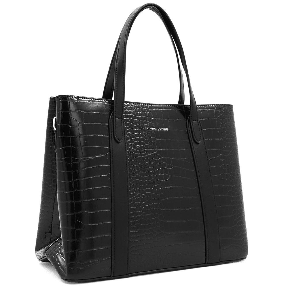 David Jones - Női táska krokodil mintával - fekete