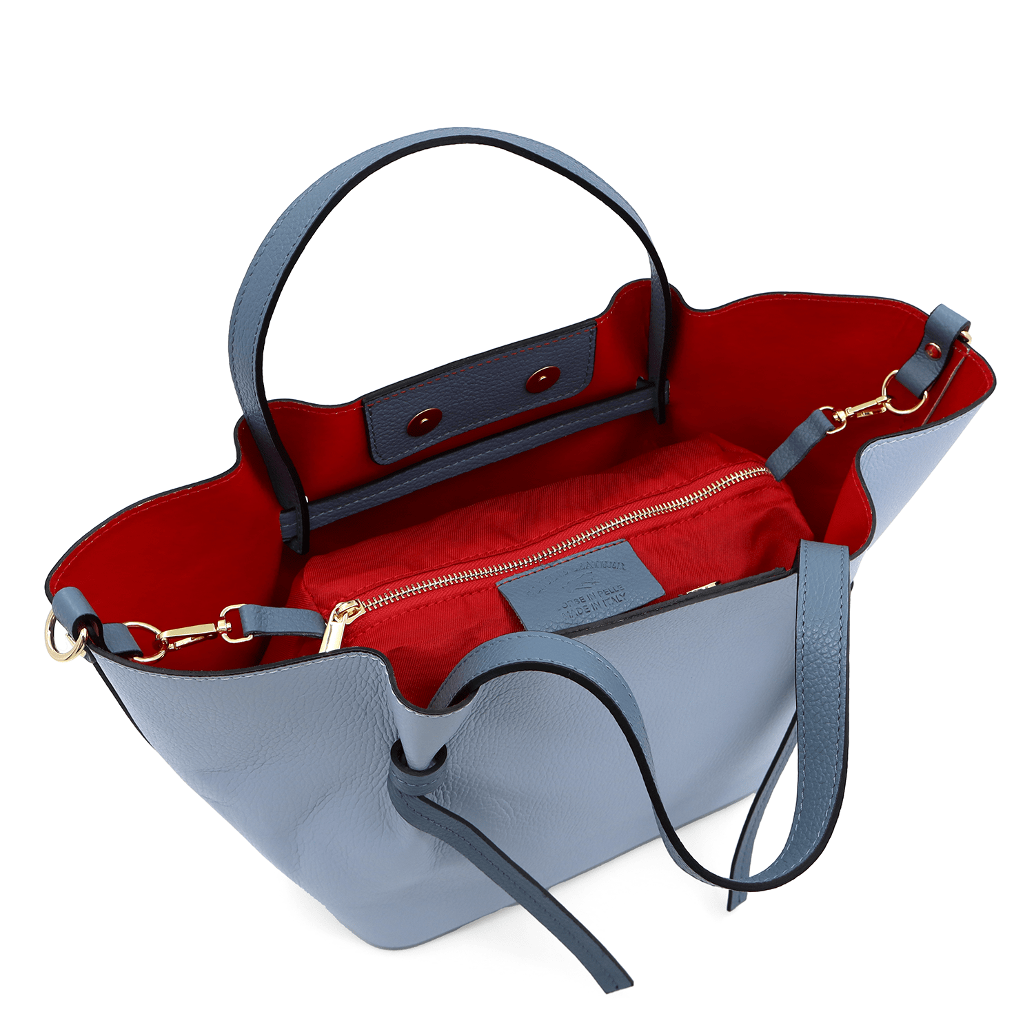 Női táska természetes bőrből Zaria - kék