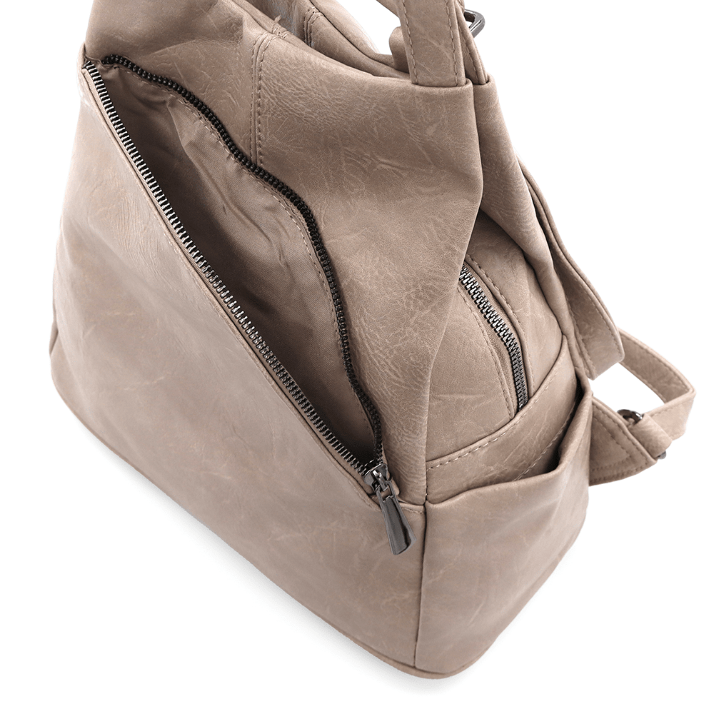 2 az 1-ben - Női hátizsák és táska Kristina - világosbarna