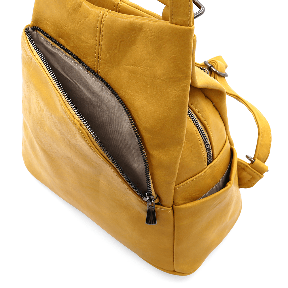 2 az 1-ben - Női hátizsák és táska Kristina - mustársárga