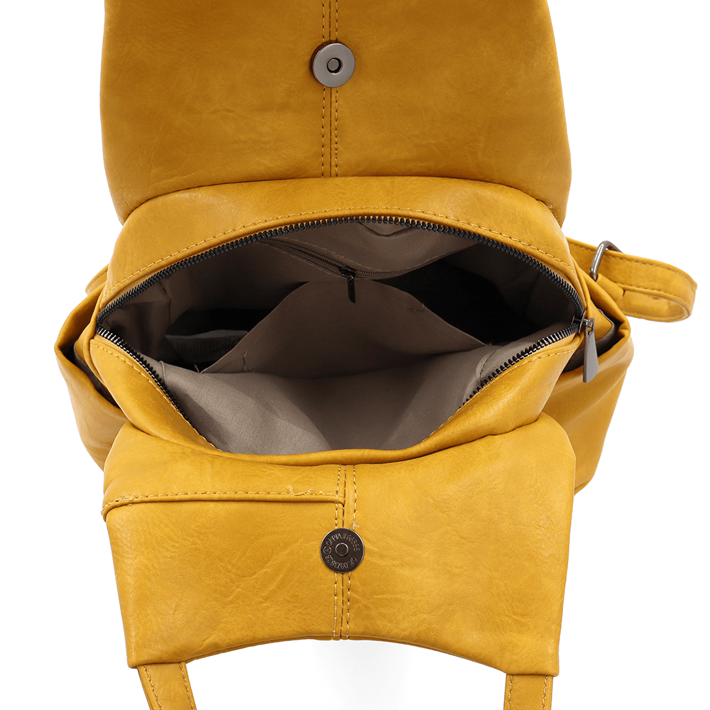 2 az 1-ben - Női hátizsák és táska Kristina - mustársárga