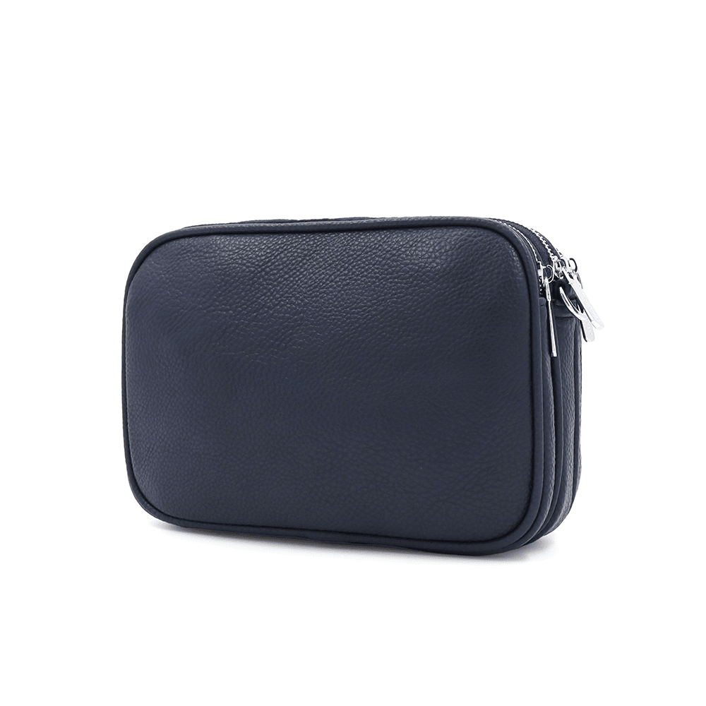 Női válltáska három rekesszel - sötétkék