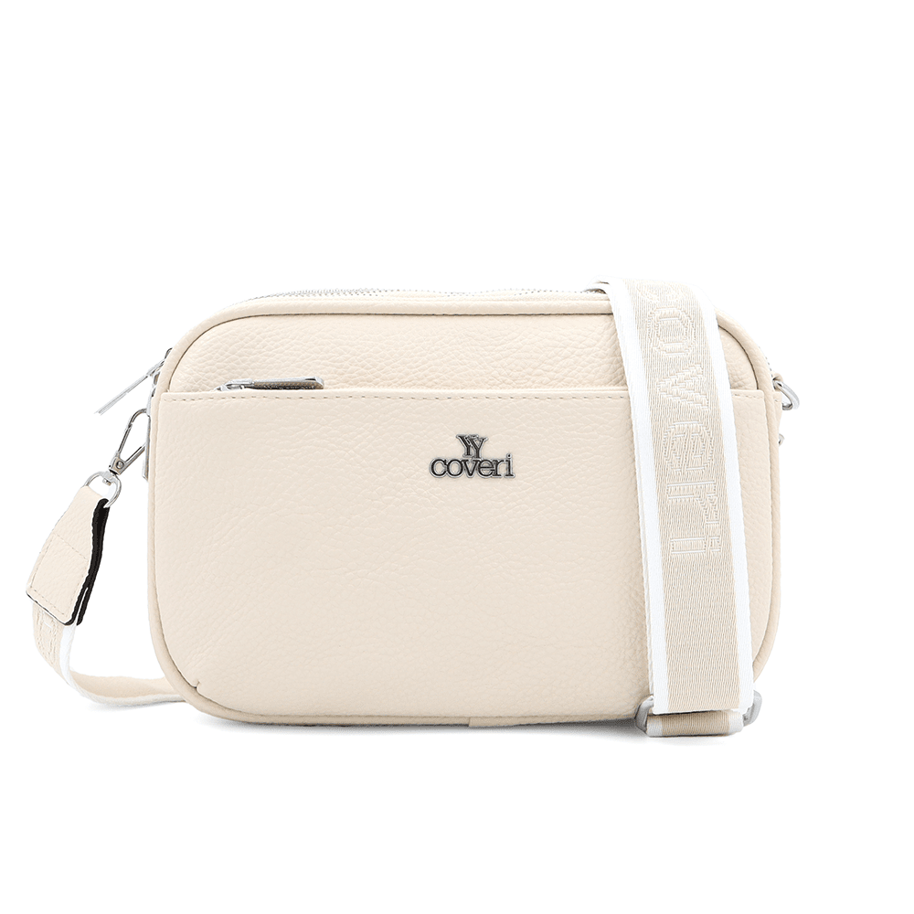 Női válltáska három rekesszel - bézs