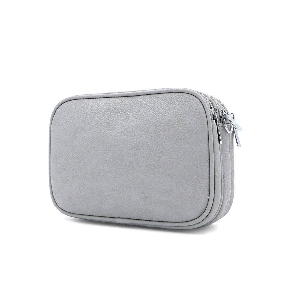 Női válltáska három rekesszel - világosszürke