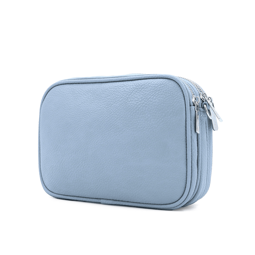 Női válltáska három rekesszel - kék