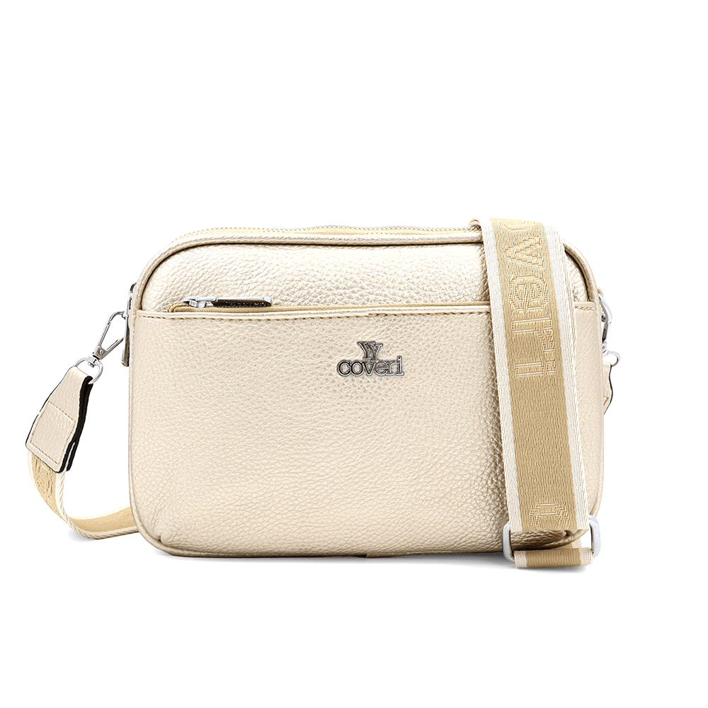 Női válltáska három rekesszel - arany színű