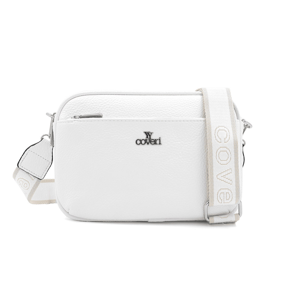 Női válltáska három rekesszel - fehér