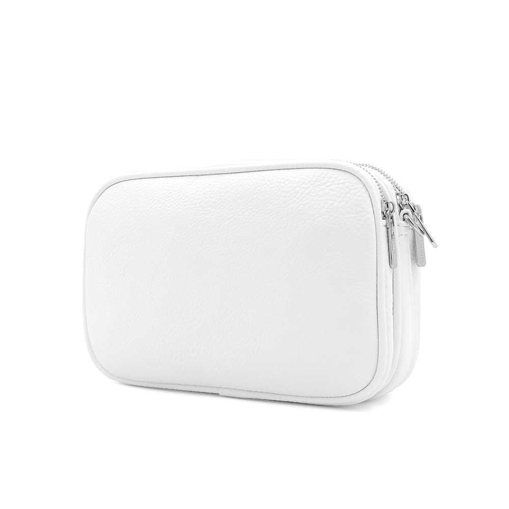 Női válltáska három rekesszel - fehér