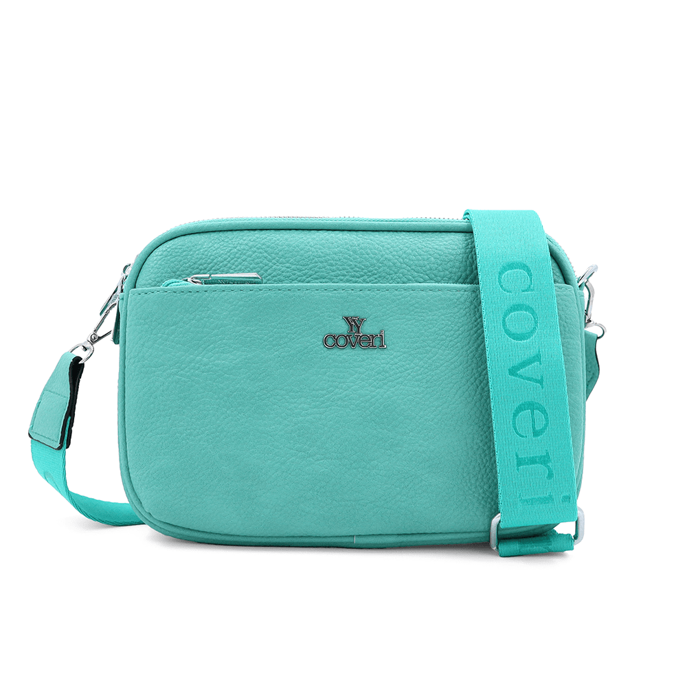 Női válltáska három rekesszel - mentazöld