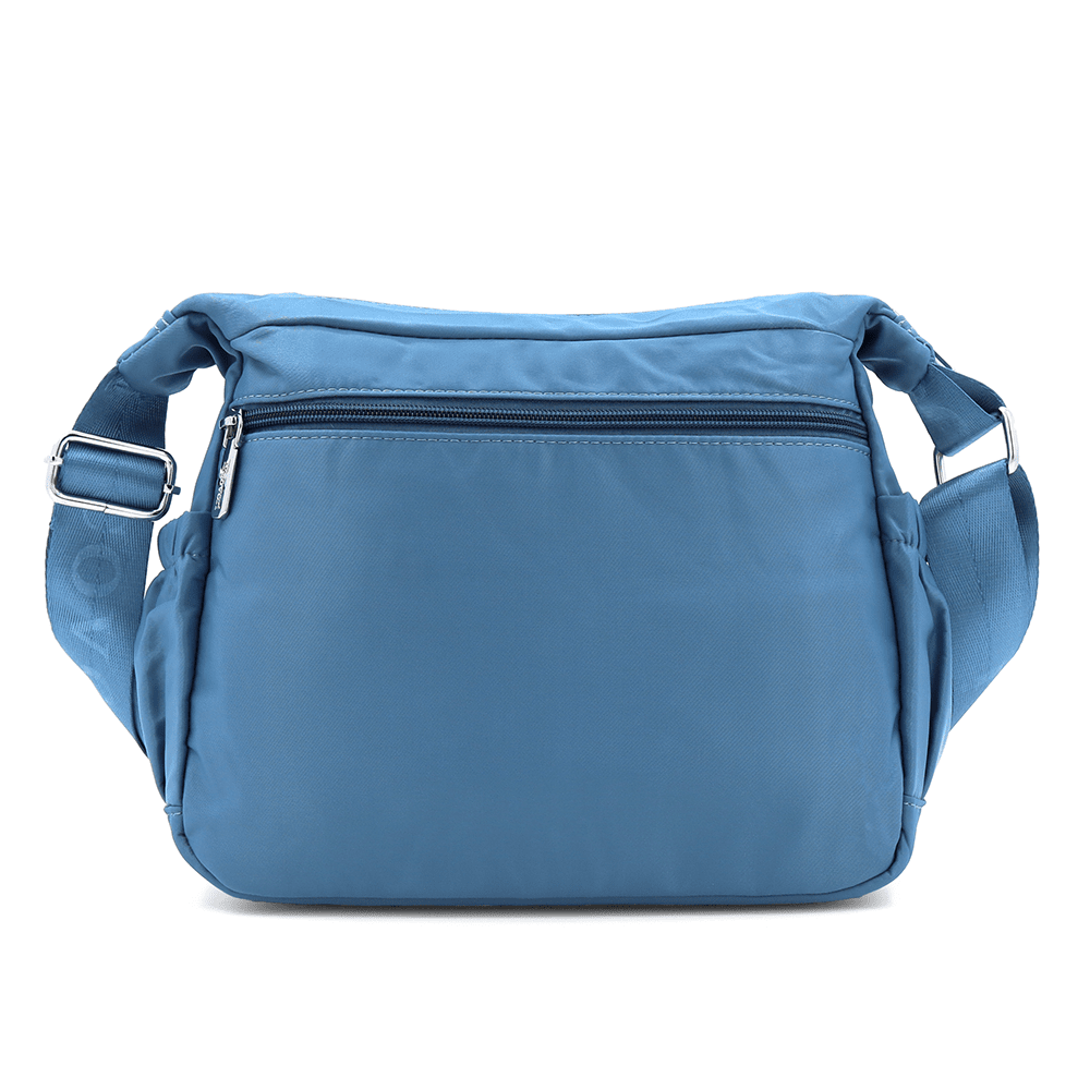 Női válltáska szövetből, sok zsebbel - kék