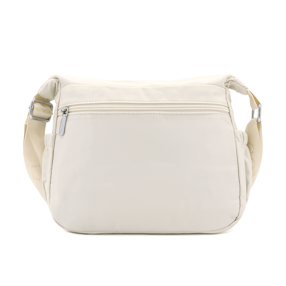 Női válltáska szövetből, sok zsebbel - bézs