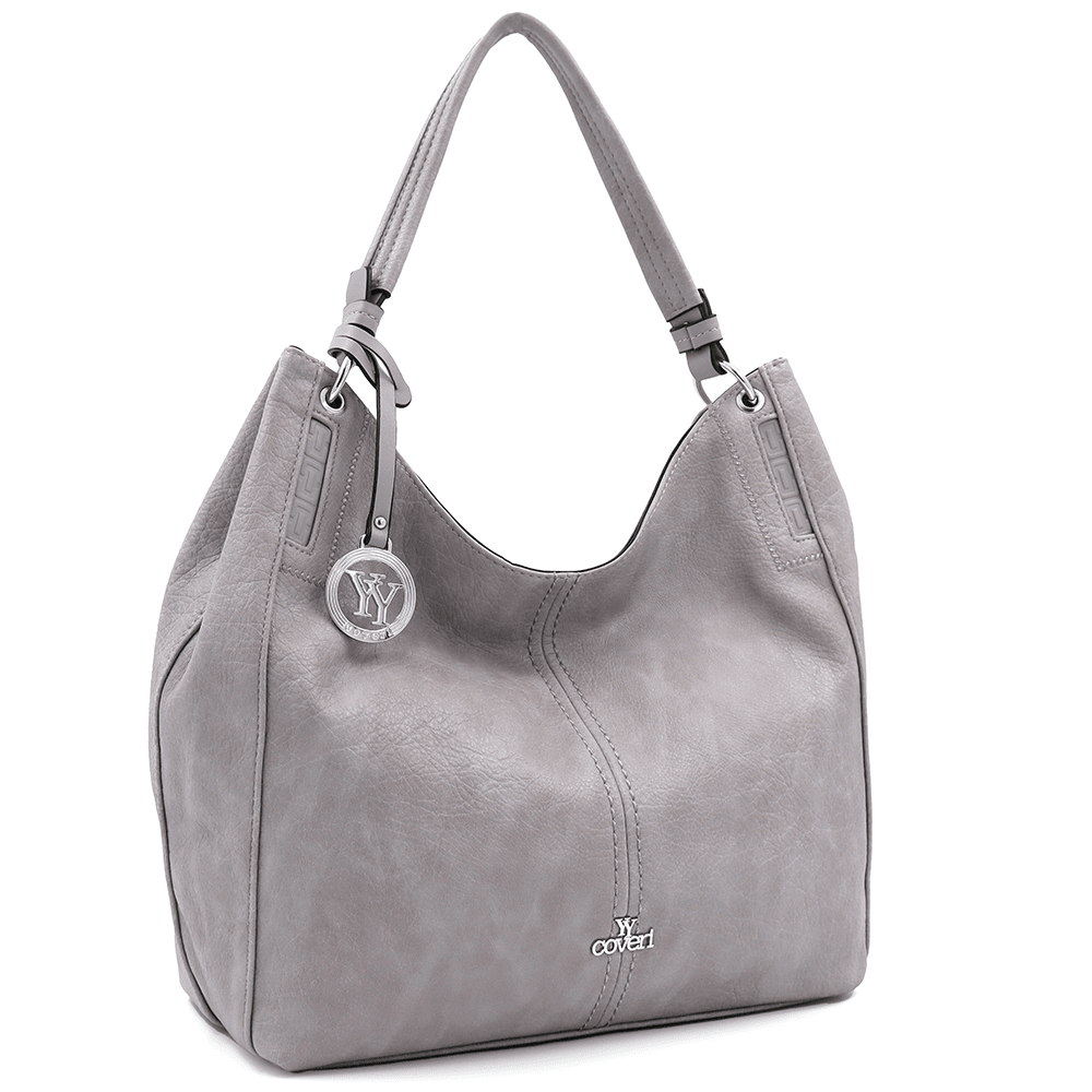 Nagy női táska, Rumi típusú szatyor - világosszürke