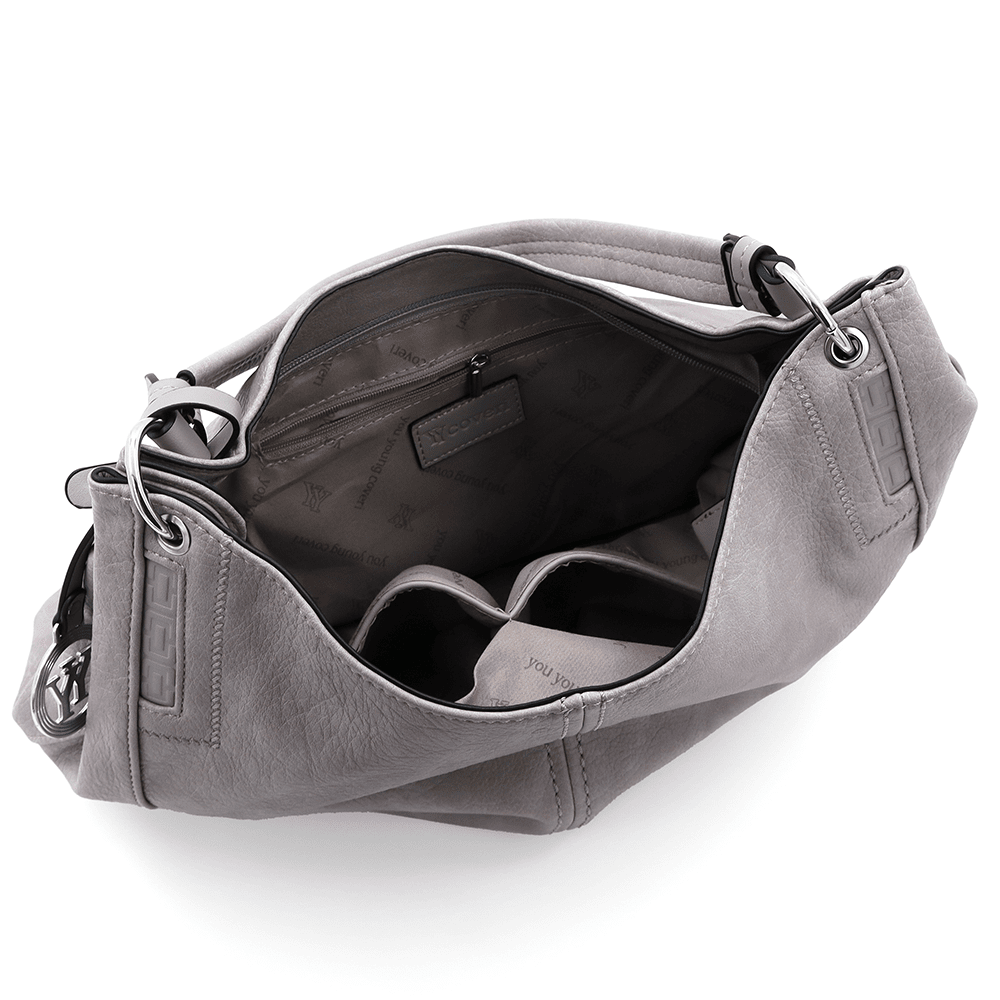 Nagy női táska, Rumi típusú szatyor - világosszürke