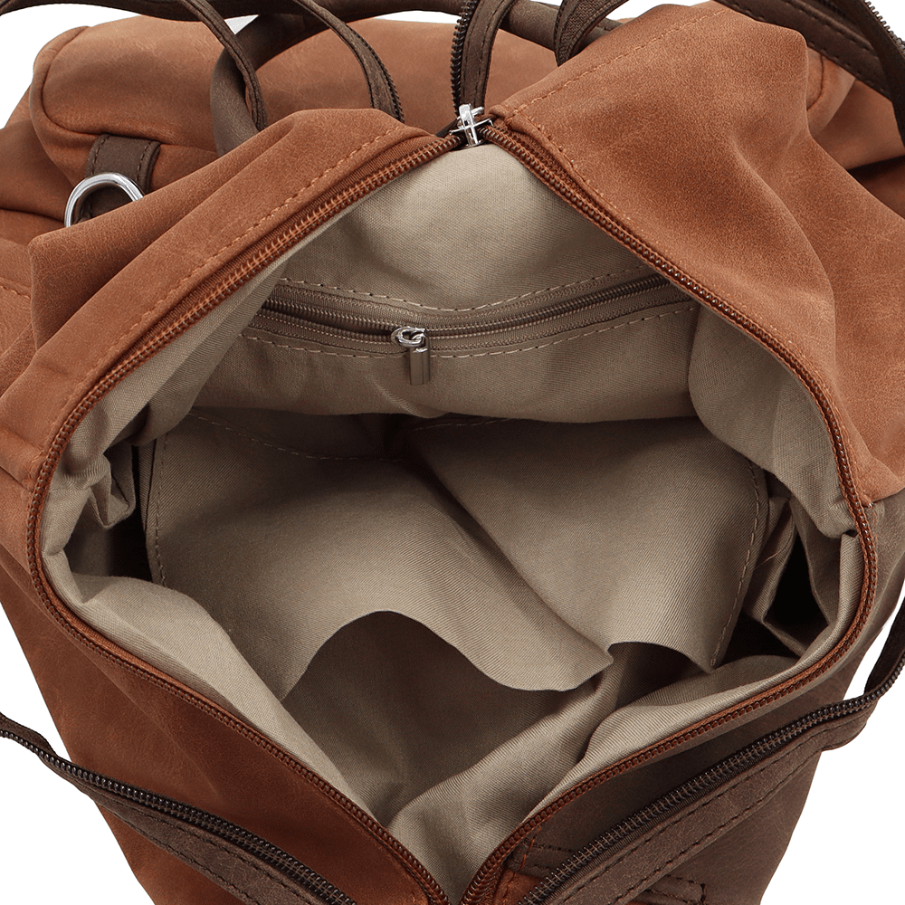 Női hátizsák titkos zárral Darina - cserépkék/barna