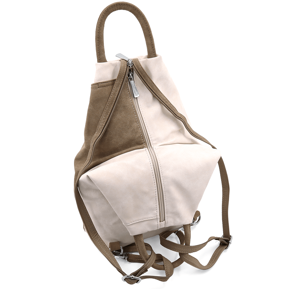 Női hátizsák titkos záródással Darina - bézs/világosbarna