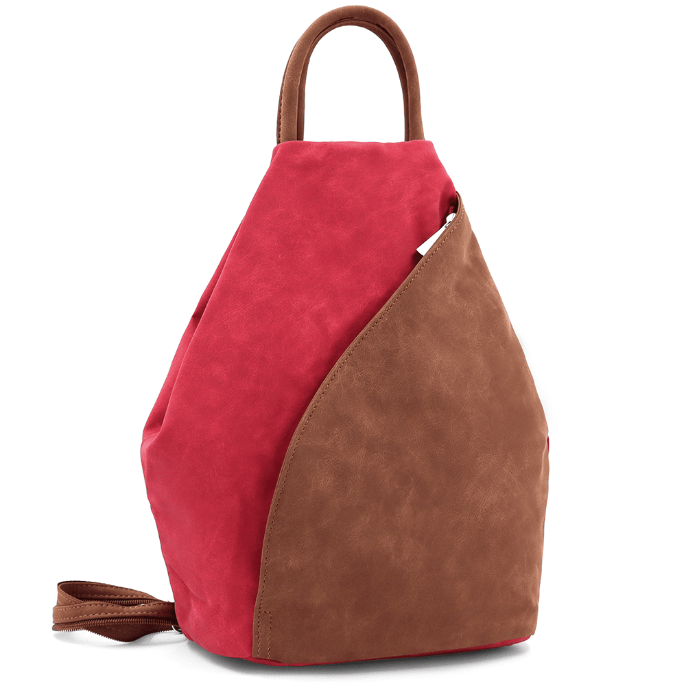 Női hátizsák titkos záródással Darina - piros/téglavörös barna