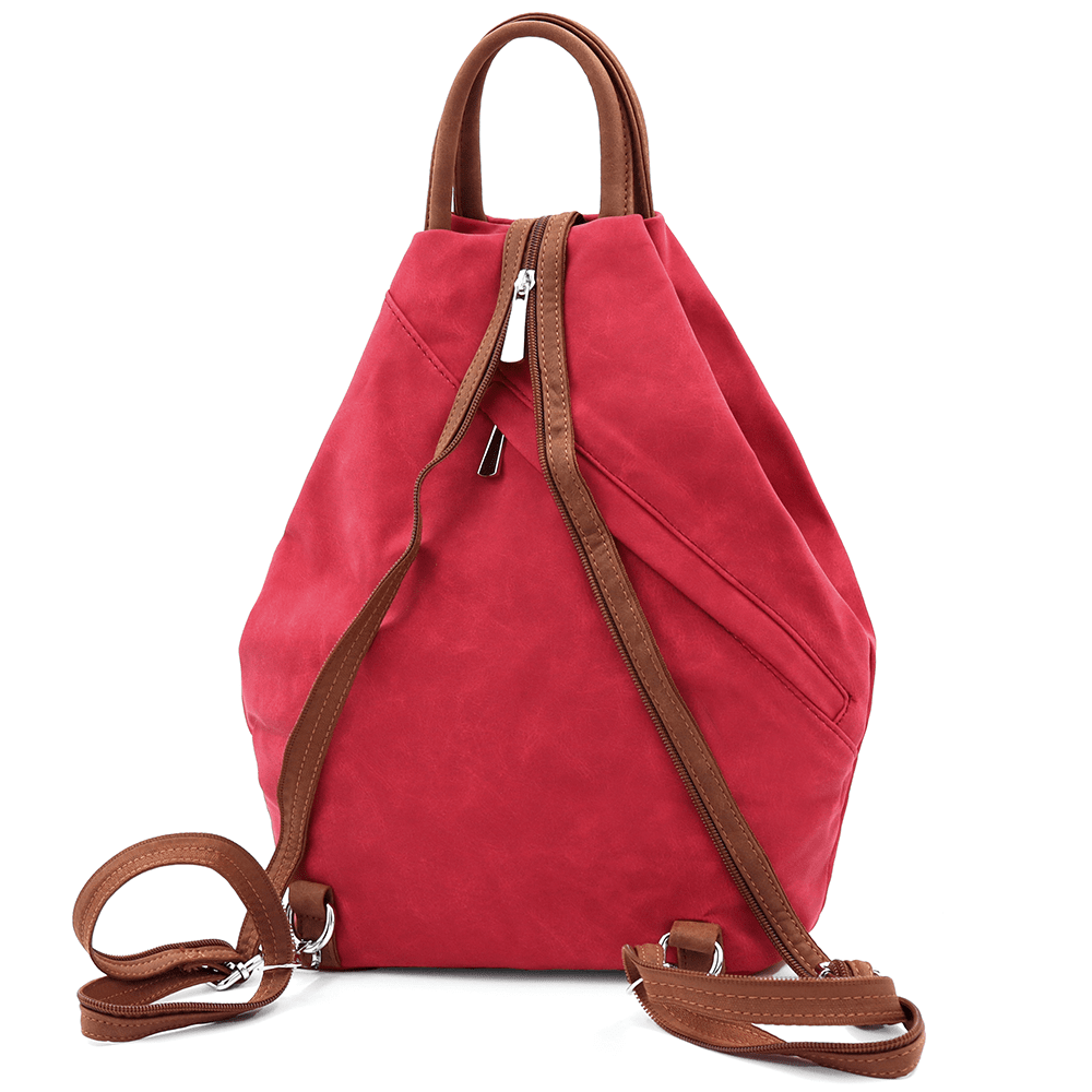 Női hátizsák titkos záródással Darina - piros/téglavörös barna