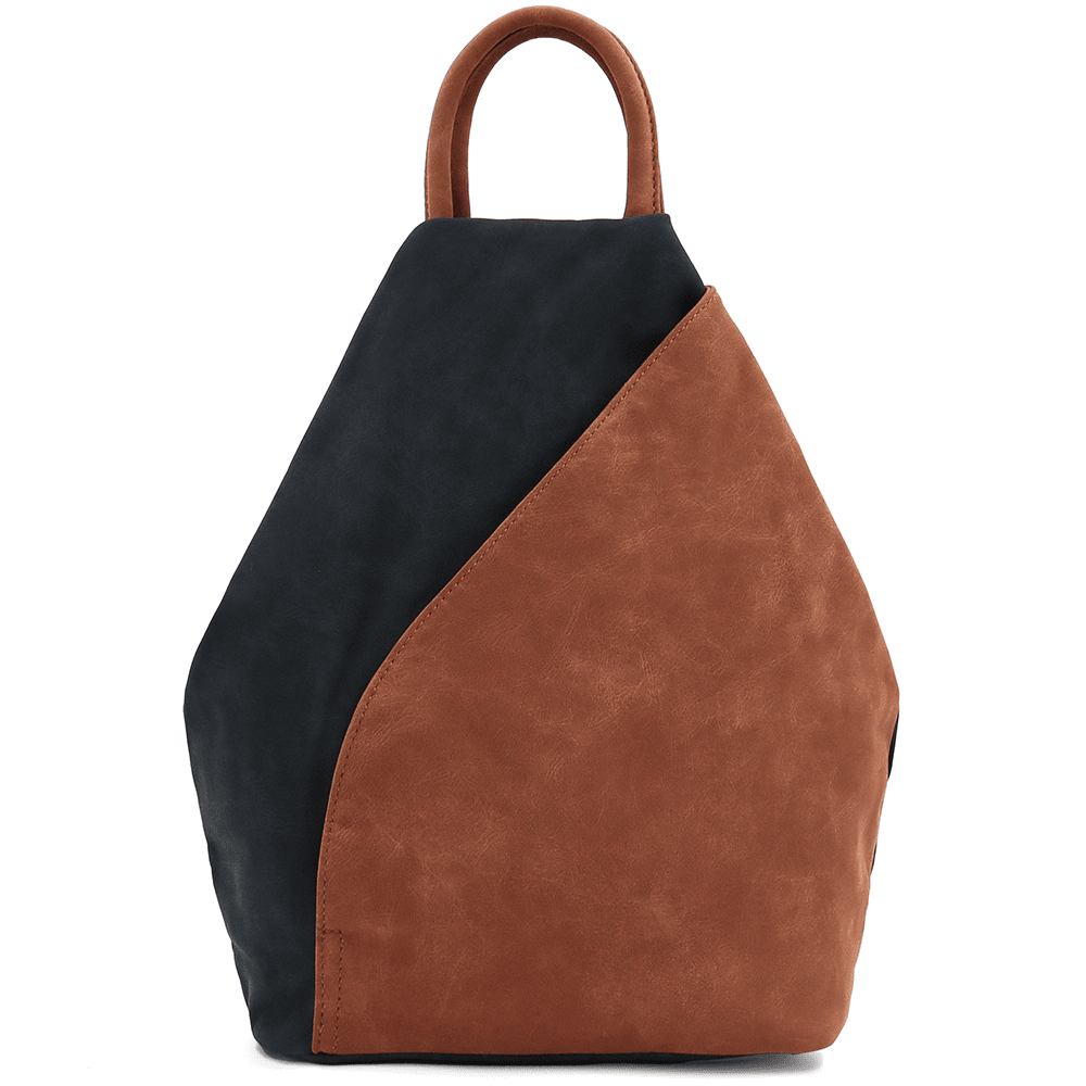 Női hátizsák titkos záródással Darina - fekete/téglavörös barna