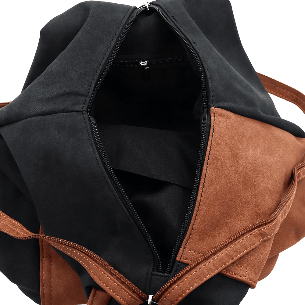 Női hátizsák titkos záródással Darina - fekete/téglavörös barna