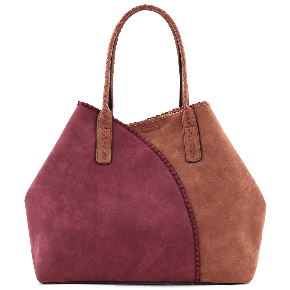 Nagy női táska + válltáska típusú táska - piros/téglavörös barna