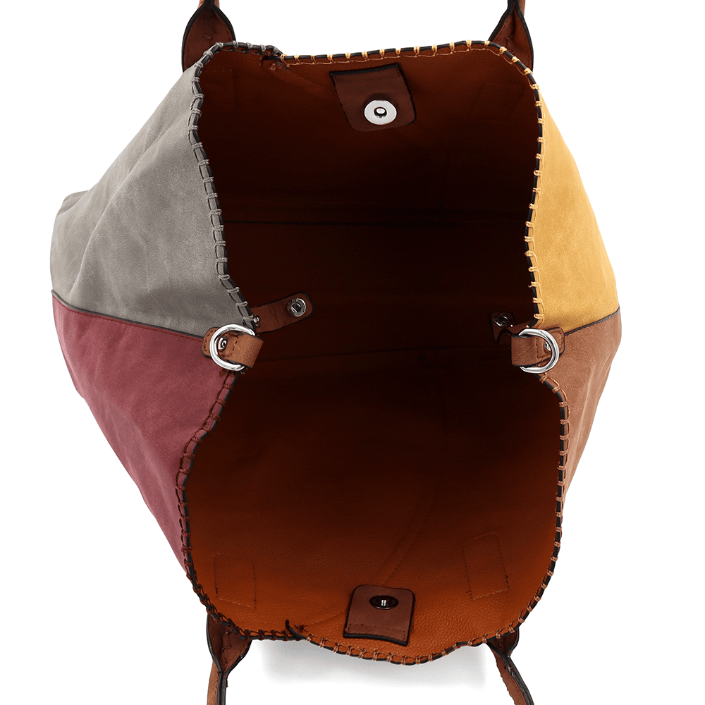 Nagy női táska + válltáska típusú táska - piros/téglavörös barna