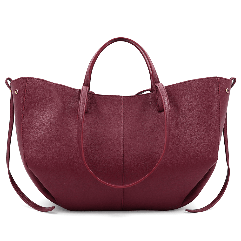 Nagy női táska kétféle fogantyúval és tolltartóval Siena - bordó