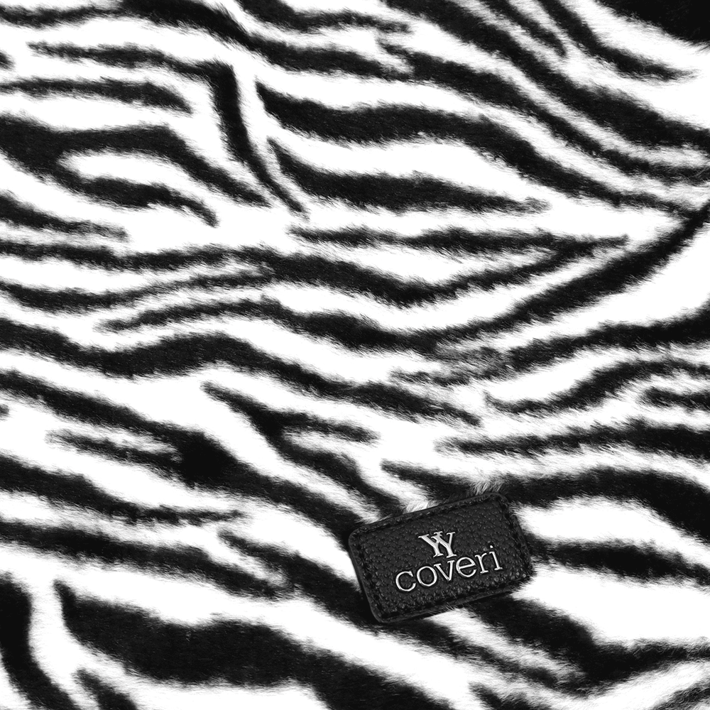 Nagy női táska, zsák típusú, öko szőrből, állati mintával - zebra