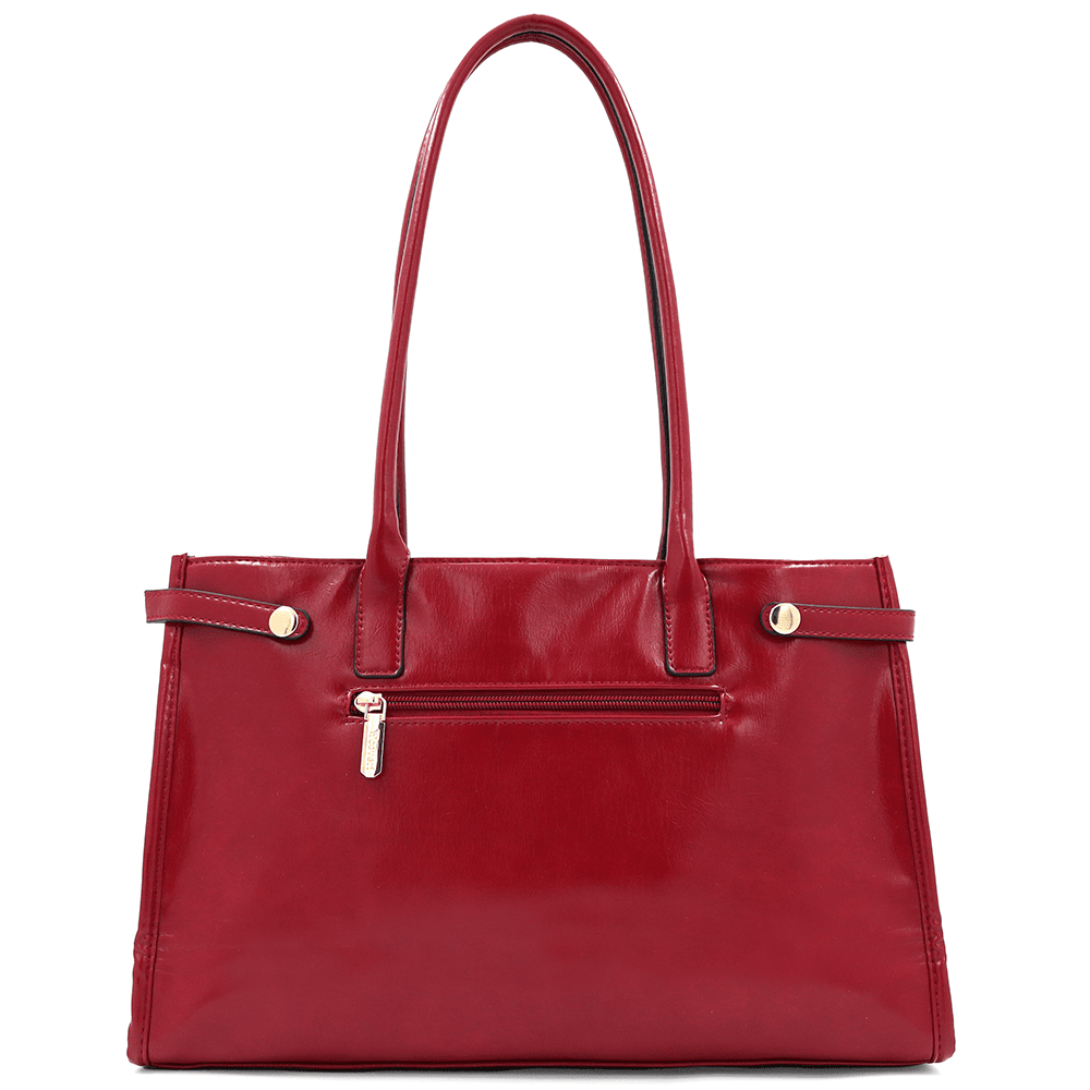 Női táska kutyus és pelyhek medálokkal - piros