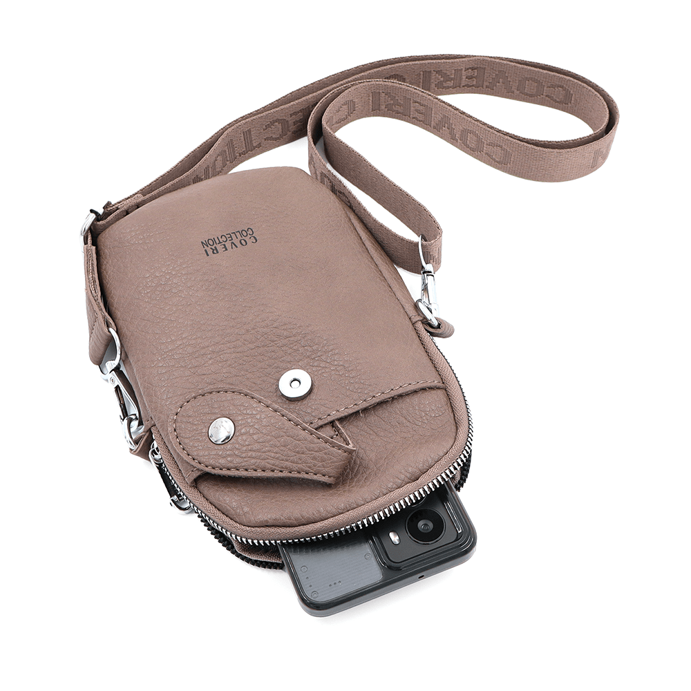 Telefonos táska - világosbarna