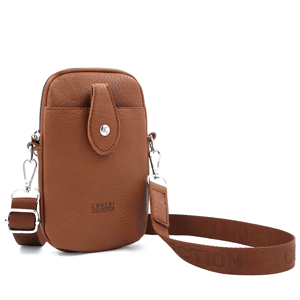 Telefonos táska - cseréptetű barna