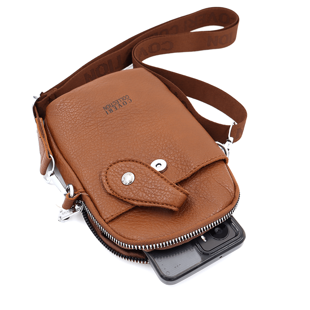 Telefonos táska - cseréptetű barna