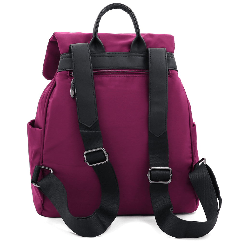 Női hátizsák szövetből, sok zsebbel - fukszia