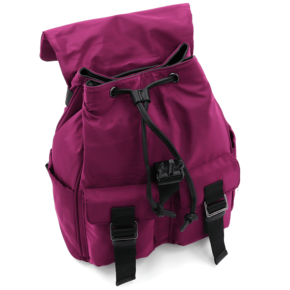 Női hátizsák szövetből, sok zsebbel - fukszia