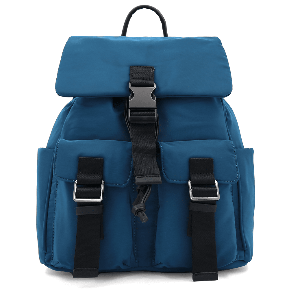 Női hátizsák szövetből, sok zsebbel - kék