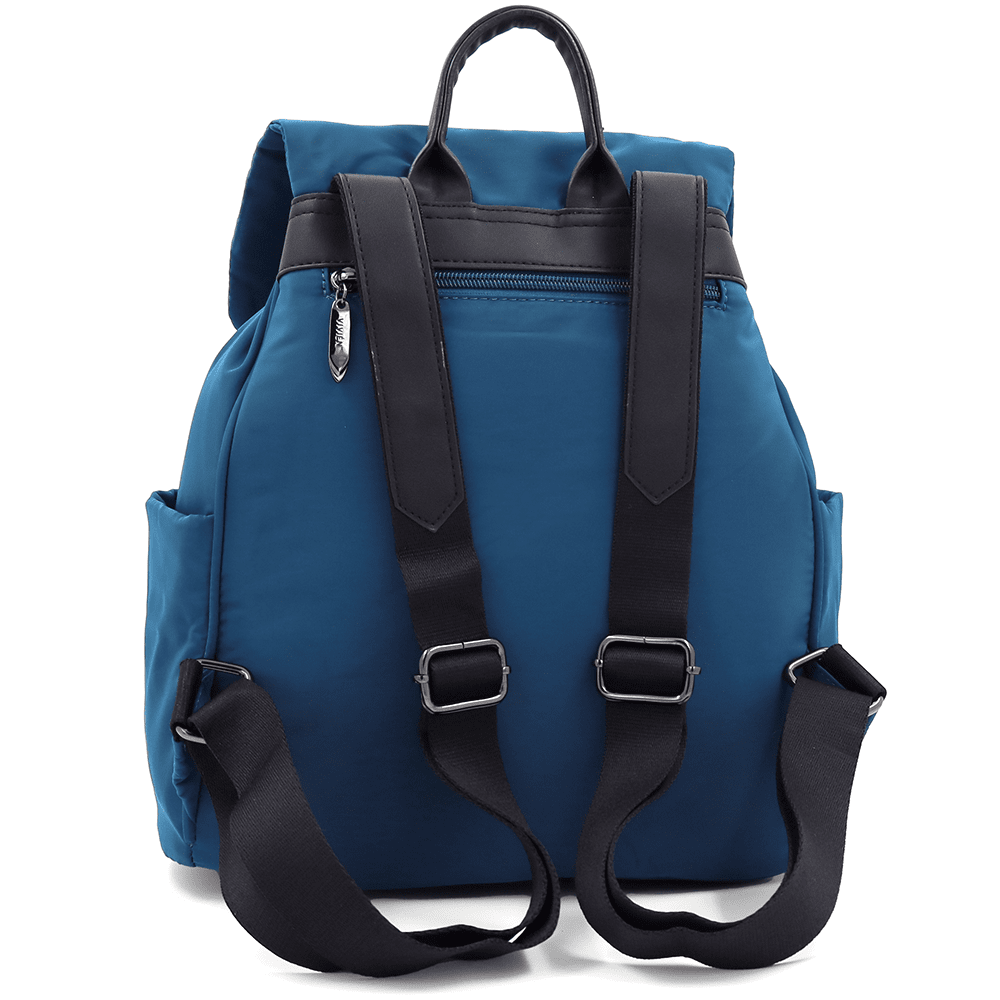 Női hátizsák szövetből, sok zsebbel - kék