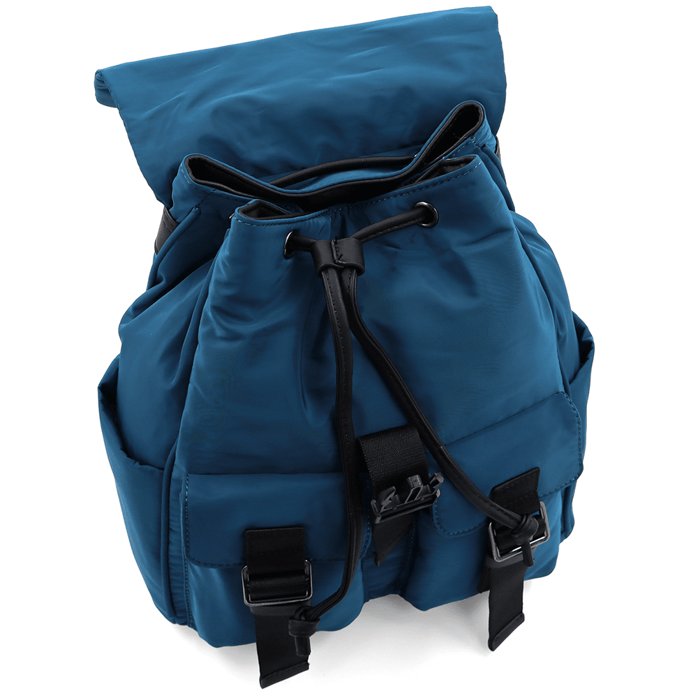 Női hátizsák szövetből, sok zsebbel - kék