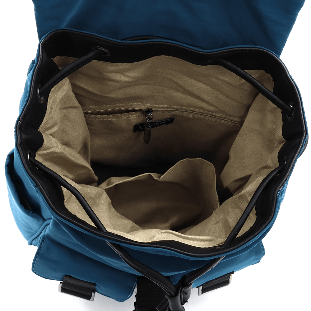 Női hátizsák szövetből, sok zsebbel - kék