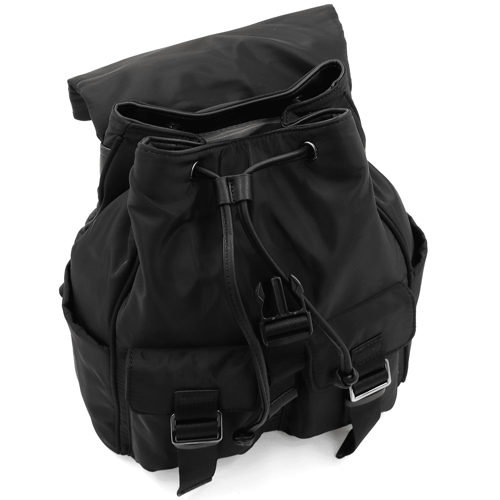 Női hátizsák szövetből, sok zsebbel - fekete