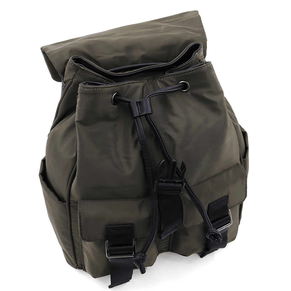 Női hátizsák szövetből, sok zsebbel - zöld