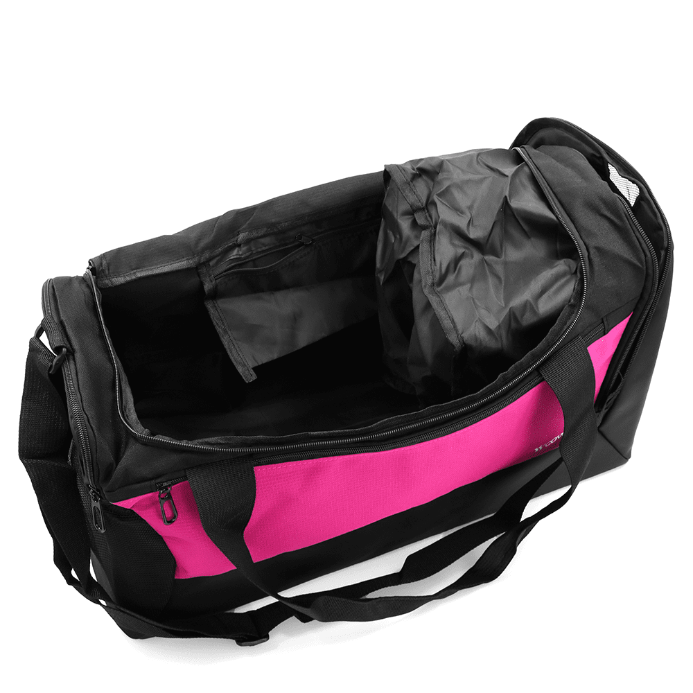 Nagy utazótáska, hátizsák típusú - fekete/fukszia