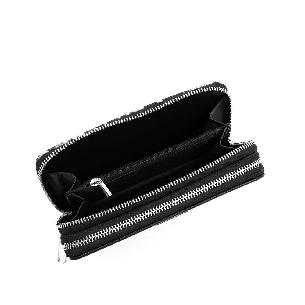 Nagy női pénztárca állatmintás - fekete/leopárd