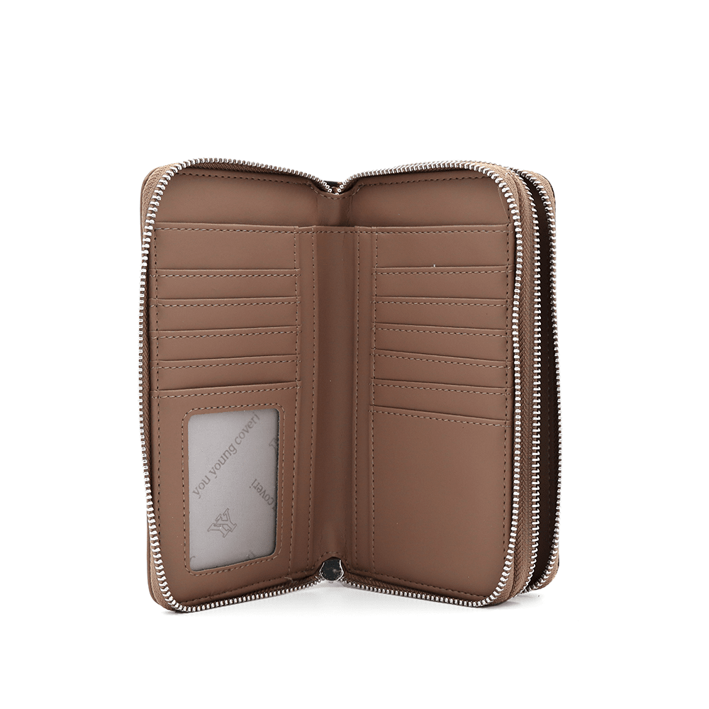 Nagy női pénztárca állatmintás - világosbarna/leopárd