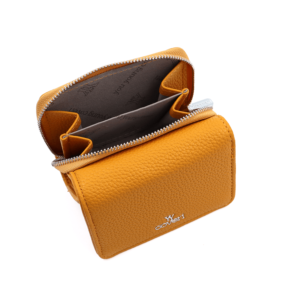 Kompakt női pénztárca - mustársárga
