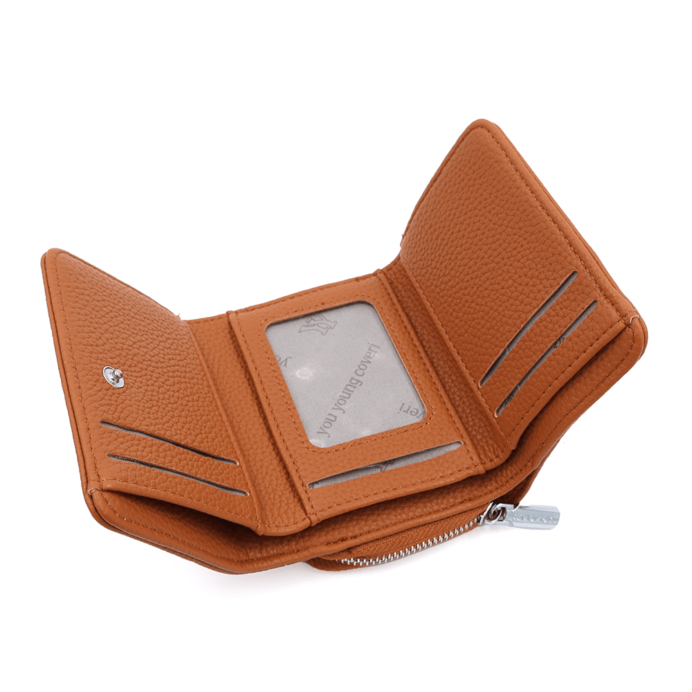 Kompakt női pénztárca - cserépbarna