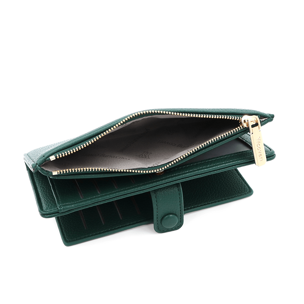 Női pénztárca beépített kártyatartóval - zöld