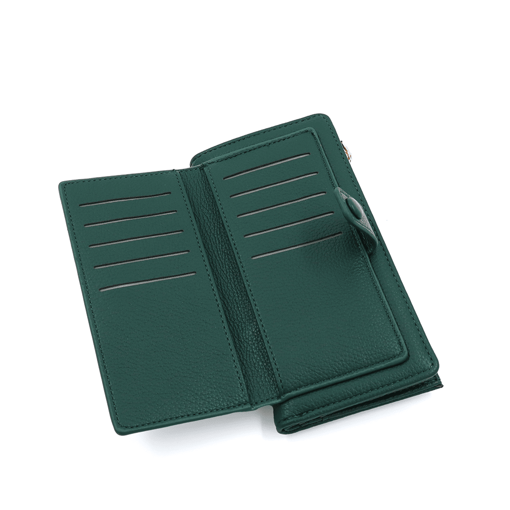 Női pénztárca beépített kártyatartóval - zöld