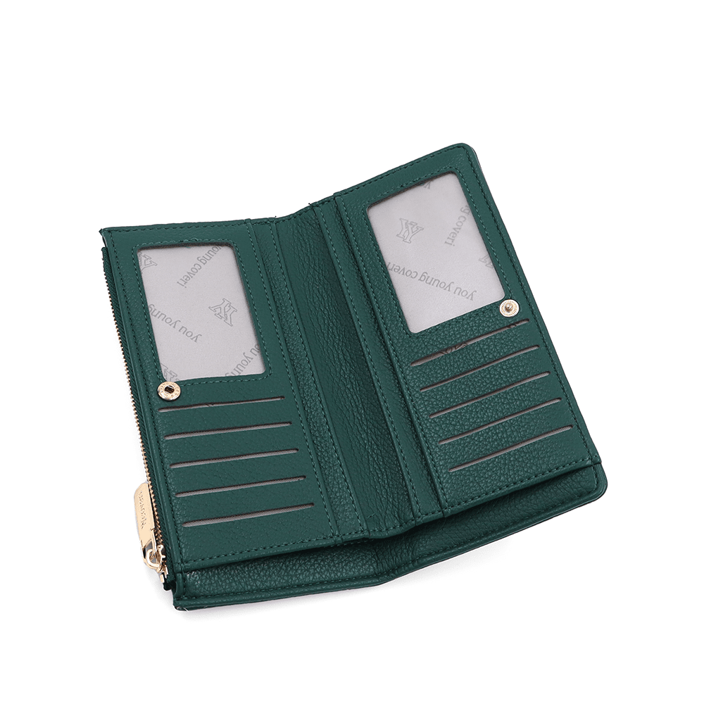 Női pénztárca beépített kártyatartóval - zöld