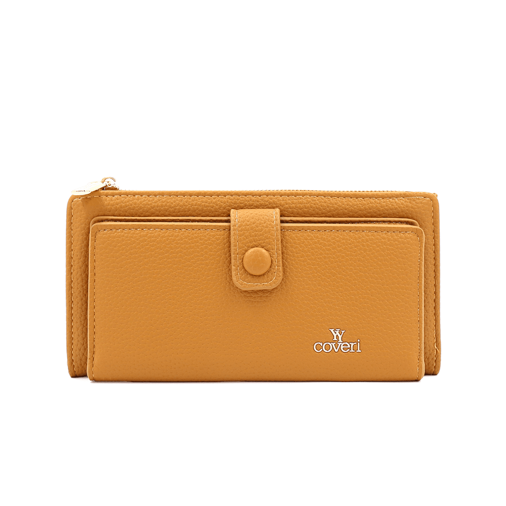 Női pénztárca beépített kártyatartóval - mustársárga